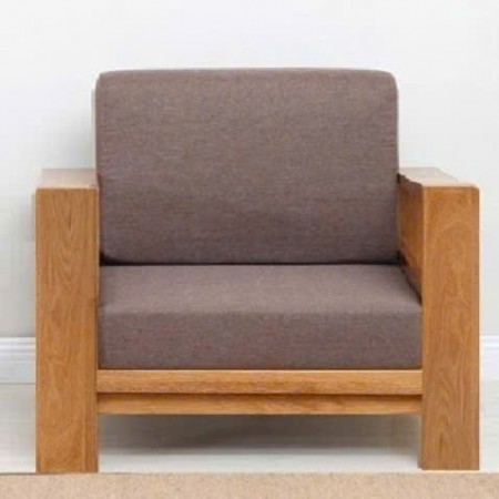 Square Oak : Ghế Sofa Đơn Gỗ Sồi Kèm Nệm